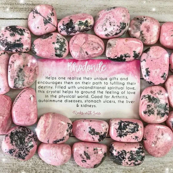 Handmade Rhodonite + Dalmatian jasper + black obsidian Bracelet 🩷🖤 - Picture 2 of 2